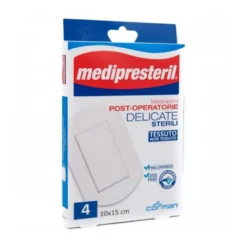 Medipresteril Medicazione Post Operatoria Delicata Misura 10 x 15 cm, 4 Pezzi