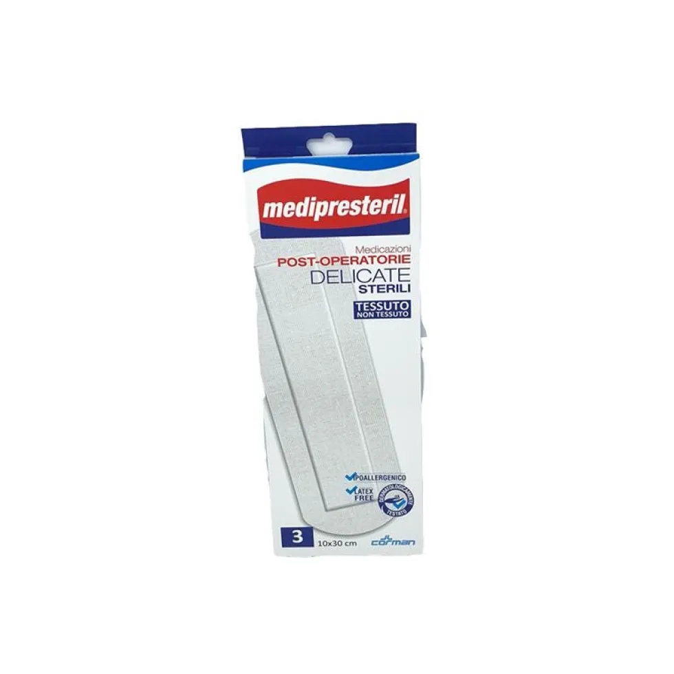 Medipresteril Medicazioni Post Operatorie Delicate Sterile, 10 X 30 cm 3 Pezzi