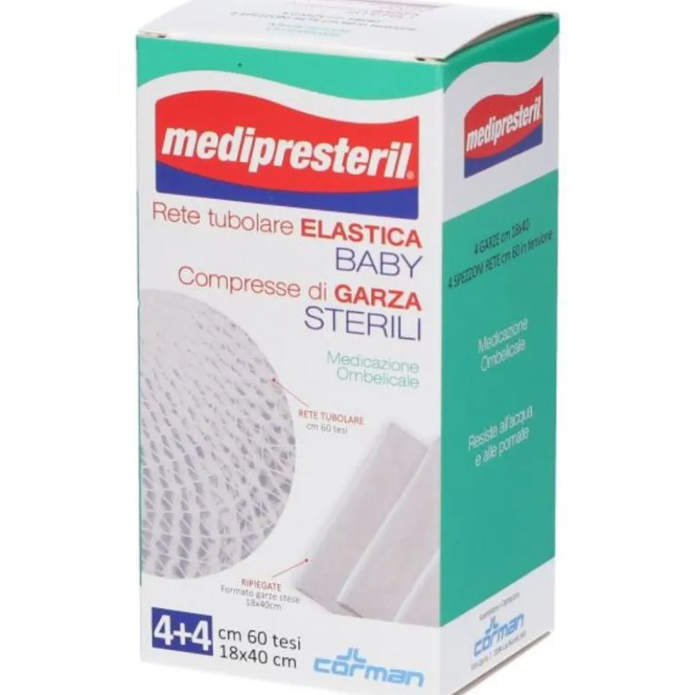 Medipresteril Rete Tubolare Elastica Ombelico + Compresse Di Garza Sterili