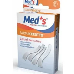 Med's Farmacerotto - Cerotto Per Sutura 6,4mx76cm, 2 Buste Da 3 Cerotti Sterili
