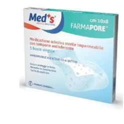 Med's Farmapore - Medicazione In Poliuretano Adesiva Impermeabile 10x12cm,5Pezzi
