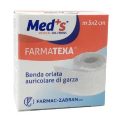 Med's Farmatexa - Benda Orlata Auricolare di Garza Non Sterile 5m x 2cm, 1 pezzo