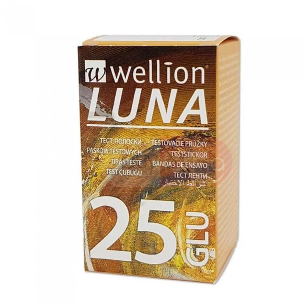 Med Trust Wellion Luna Strisce Per La Misurazione Della Glicemia, 25 Pezzi