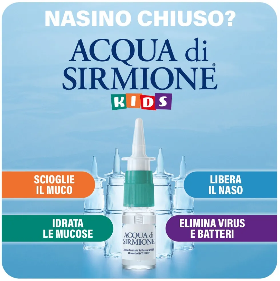 Menarini Terme di Sirmione Acqua di Sirmione KIDS Spray Nasale Soft, 6 Flaconcini Da 15ml