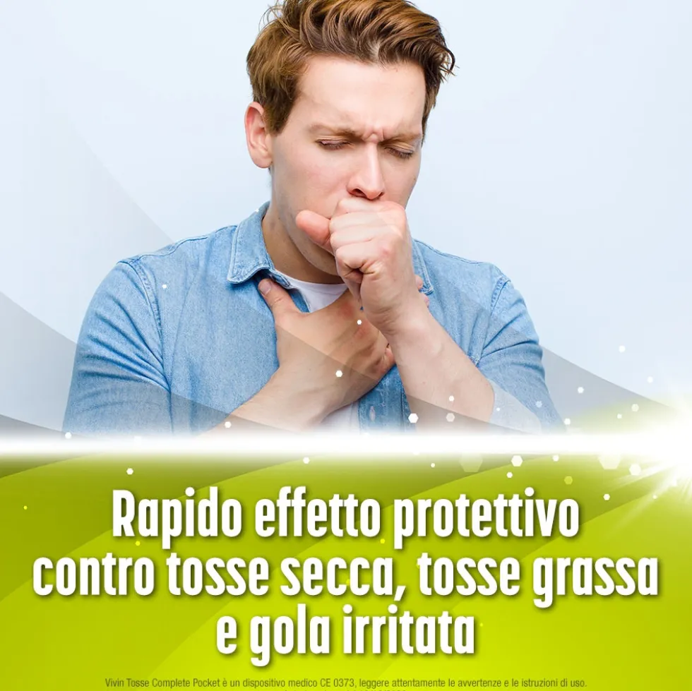 Menarini Vivin Tosse Complete 3in1 Pocket Tosse Secca Grassa Mal di Gola, 14 Stickpack