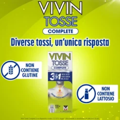 Menarini Vivin Tosse Complete 3in1 Tosse Secca Grassa Mal di Gola Sciroppo, 150ml