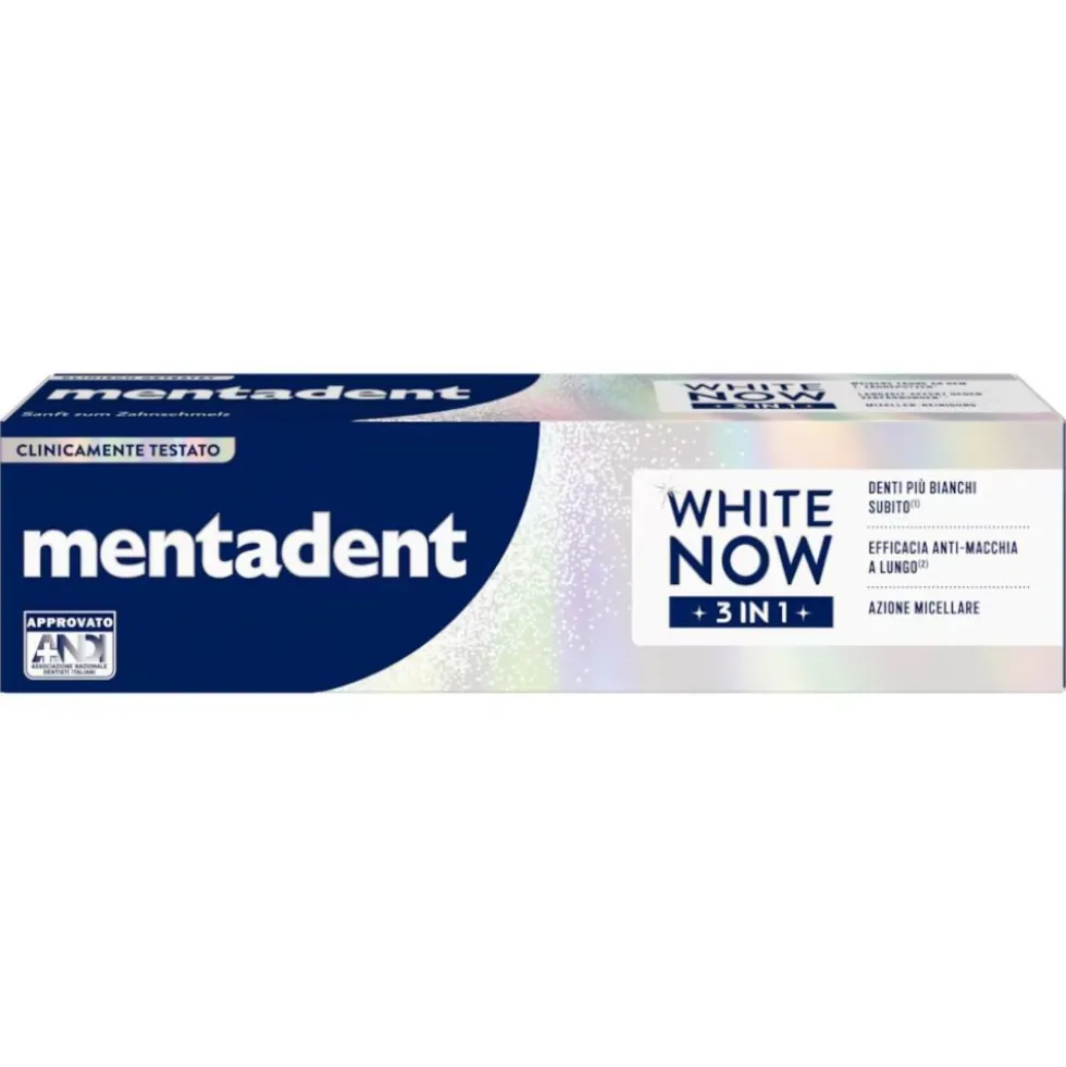 Mentadent White Now 3 in 1 Original Dentifricio Sbiancante, 75ml