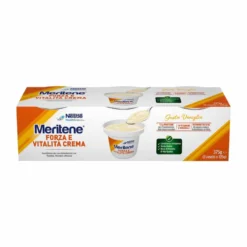 Meritene Forza e Vitalità - Crema proteica alla vaniglia per la stanchezza, 3 vasetti da 125 g
