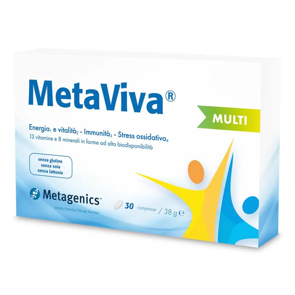 Metagenics MetaViva Multi Integratore Antiox Energia e Immunità, 30 Compresse