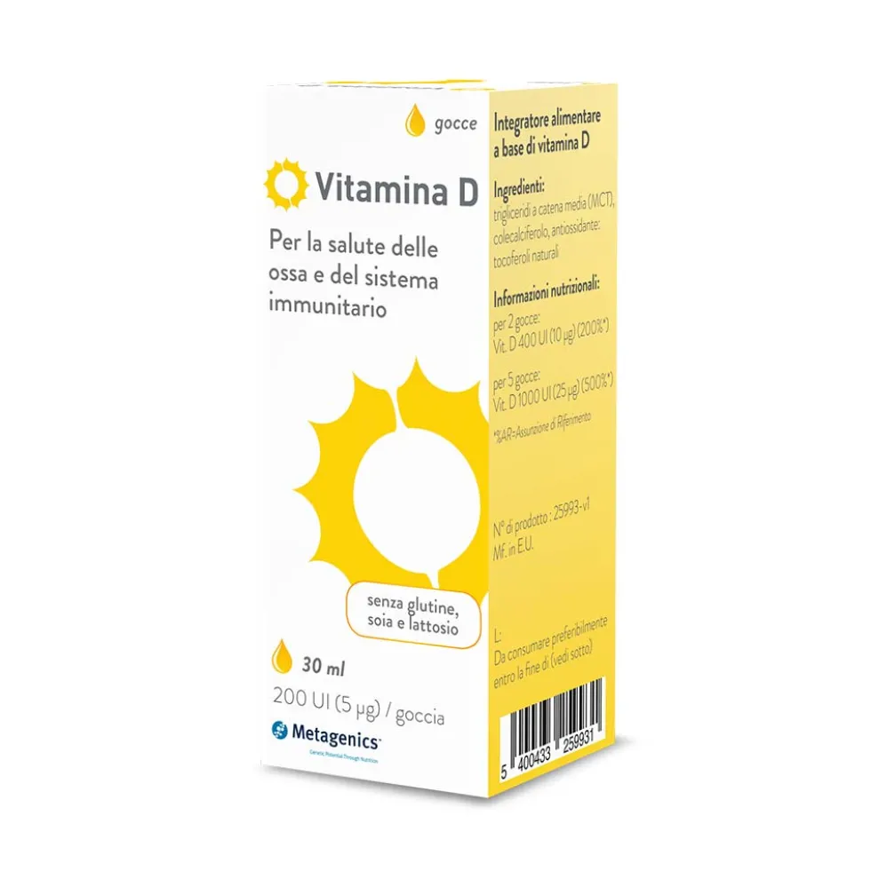 Metagenics Vitamina D3 - Integratore in gocce per il sistema immunitario e le ossa, 30 ml