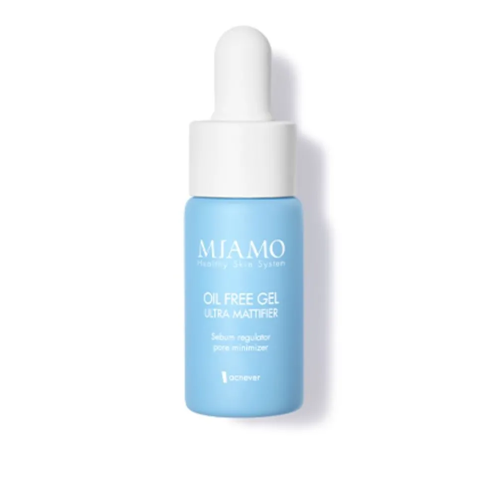 Miamo Acnever Oil Free Gel Ultra Mattifier - Gel opacizzante per la pelle grassa e acneica, 10 ml