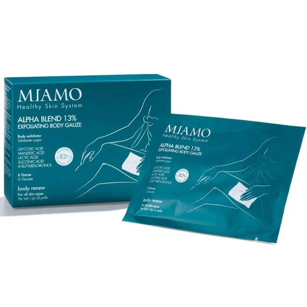 Miamo Body Renew - Alpha Blend 13% Exfoliating Body Gauze, 6 Garze Esfolianti