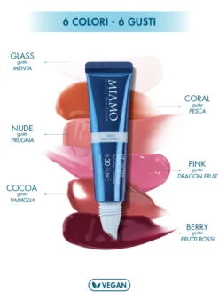 Miamo Lip Gloss Aging Defense SPF30 Protettivo Volumizzante e Idratante colore Nude, 15ml