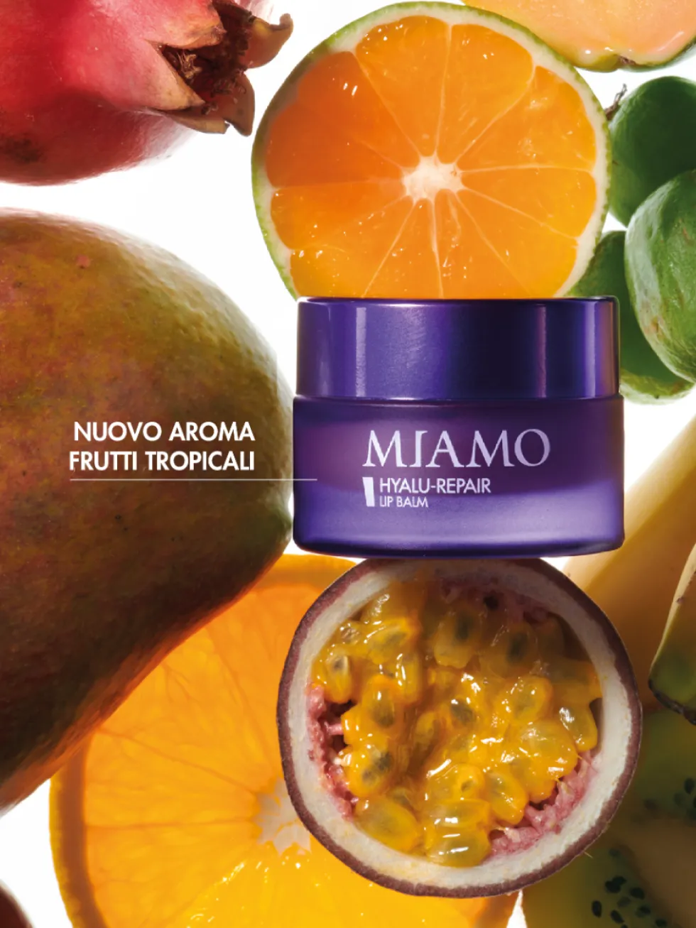 Miamo Longevity Plus - Hyalu Repair Lip Balm Balsamo Labbra Frutti Tropicali Limited Edition, 15ml