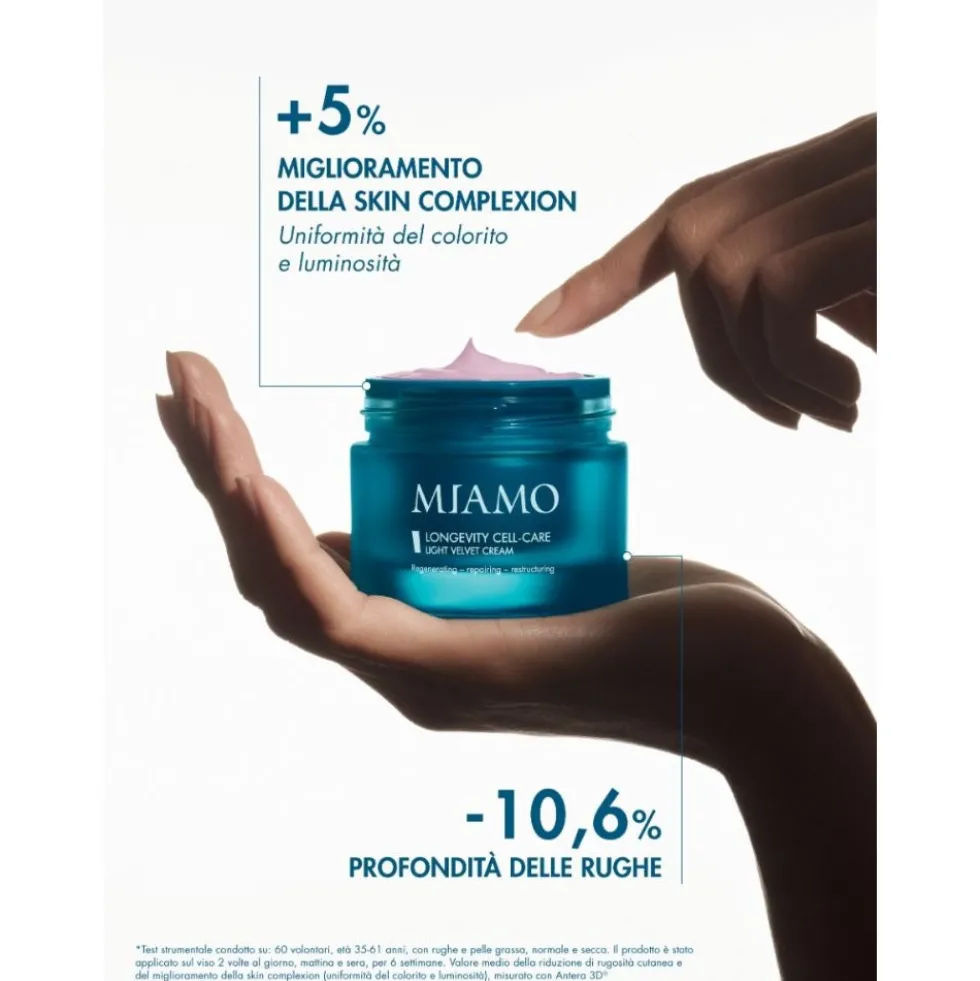 Miamo Longevity Plus - Refill Longevity Cell-Care Light Velvet Crema Viso Rigenerante Riparatrice Ristrutturante Texture Vellutata, 50ml