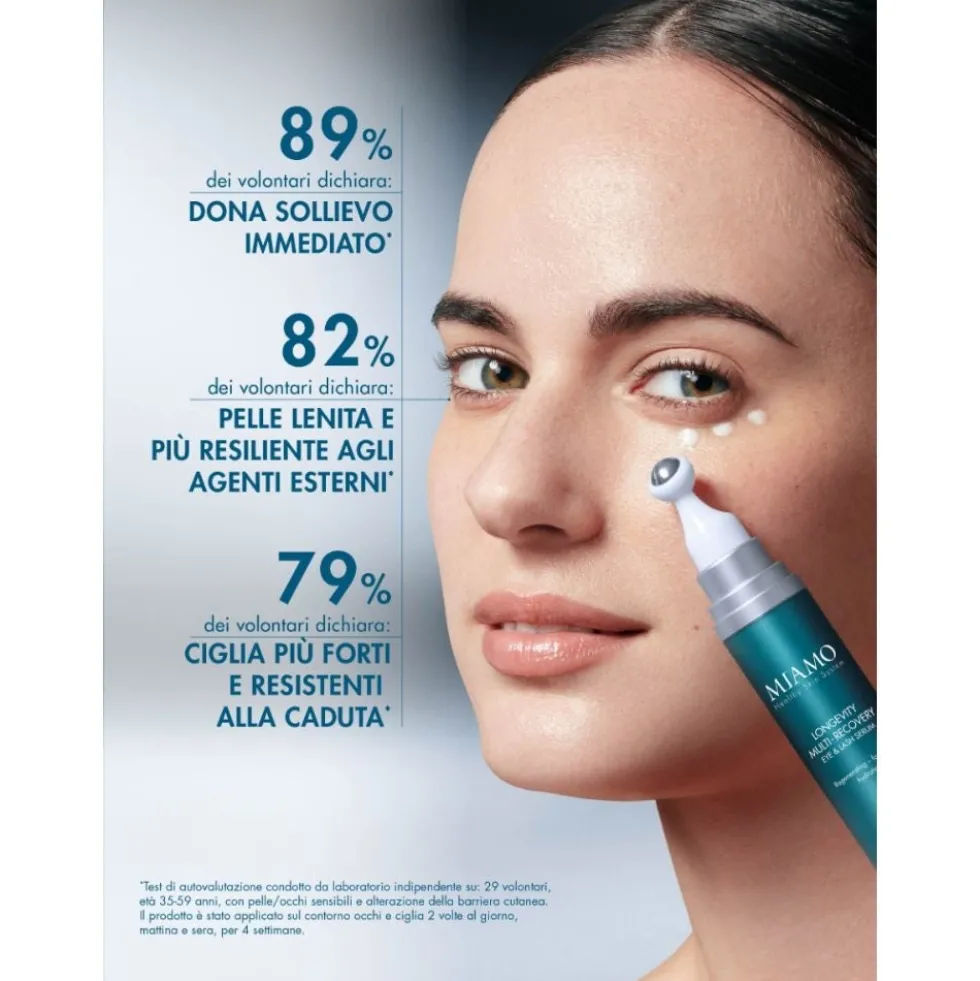 Miamo Longevity Recovery Eye & Lash Serum Siero Fortificante Occhi e Ciglia, 15ml
