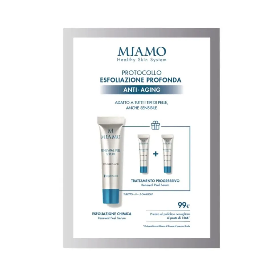Miamo Protocollo Esfoliazione Profonda - Siero esfoliante anti-età per il viso, 10 tubetti da 5 ml