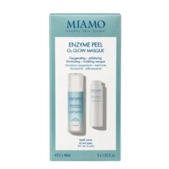 Miamo Set Enzyme Peel O2 Glow Masque Maschera Esfoliante Ossigenante, 2 x 45ml