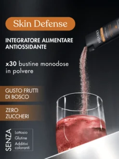 Miamo Skin Defense Integratore Antiossidante Prima Durante e Dopo Esposizione Solare, 30 Bustine