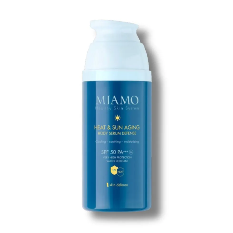 Miamo Skin Defense Siero Corpo Anti-Età - Siero solare protettivo e termoregolatore SPF 50, 100 ml