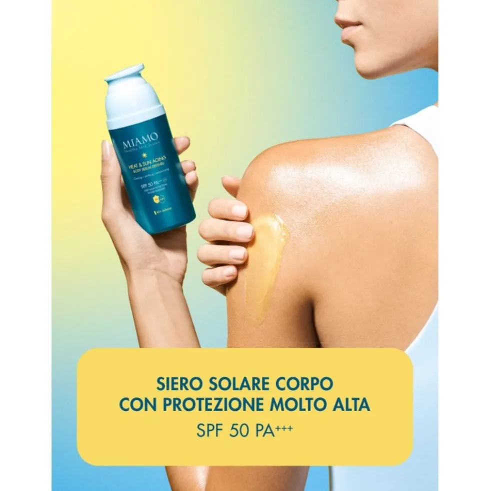 Miamo Skin Defense Siero Corpo Anti-Età - Siero solare protettivo e termoregolatore SPF 50, 100 ml