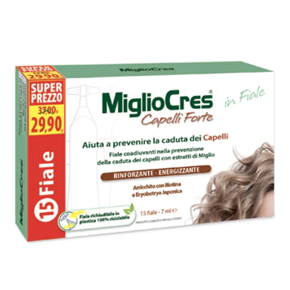 MiglioCres Capelli - Forte Trattamento Dermocosmetico in Fiale, 15 fiale