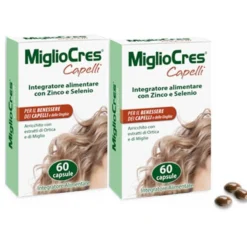 MiglioCres Capelli - Integratore Anticaduta per Capelli, 60 + 60 Capsule
