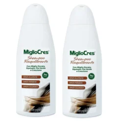 MiglioCres Shampoo Riequilibrante - Shampoo anticaduta per i capelli fragili, 2 flaconi da 200 ml