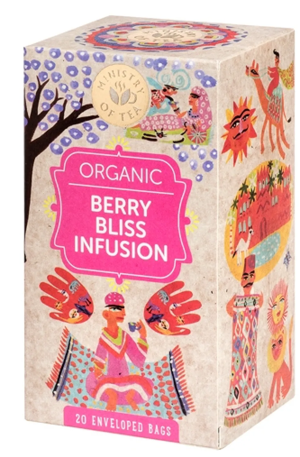 Ministry of Tea Berry Bliss Infusion - Infuso biologico antiossidante ai frutti di bosco, 20 filtri