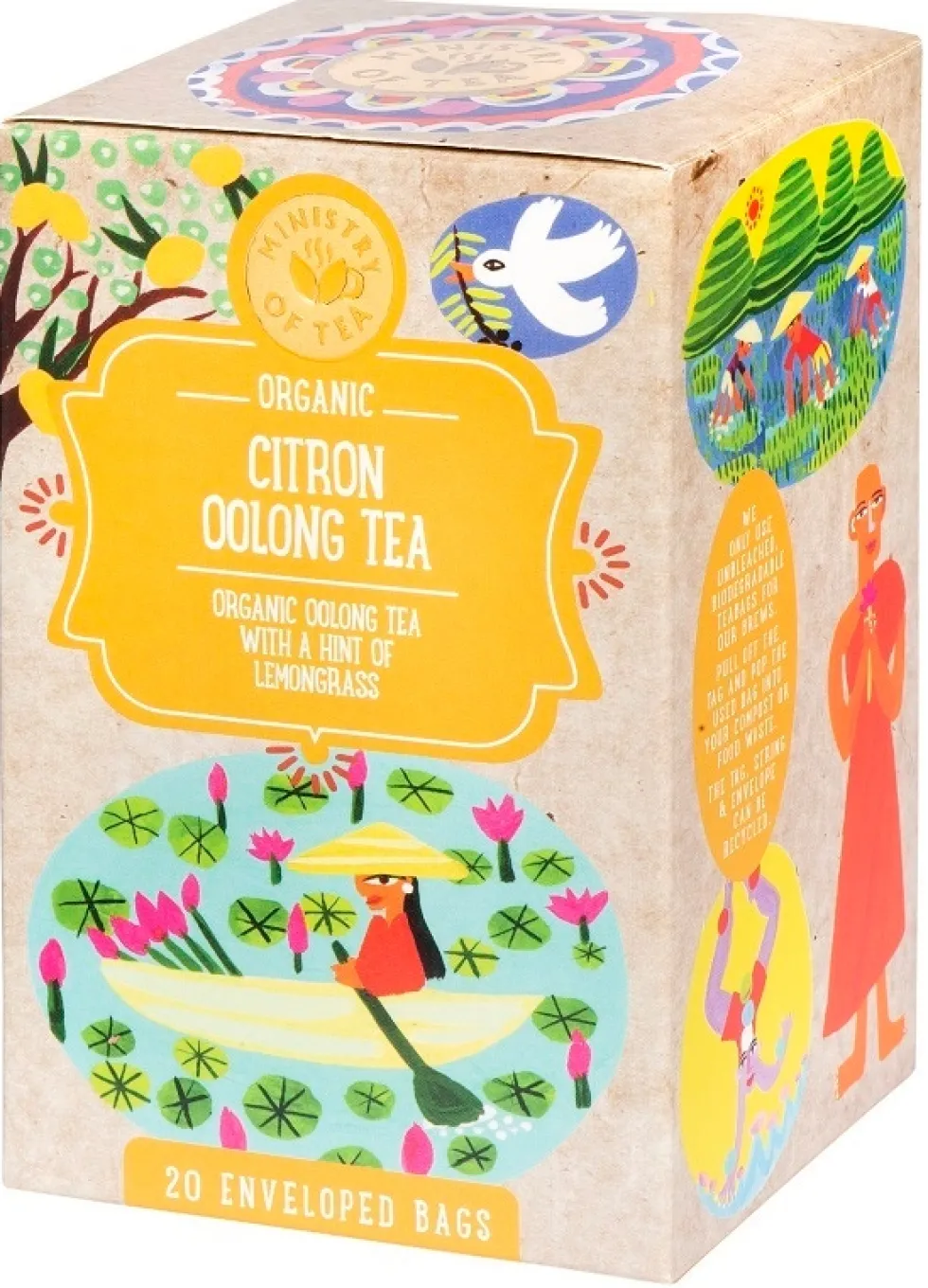 Ministry of Tea Citron Oolong - Tè al limone e citronella per una pausa rilassante, 20 bustine