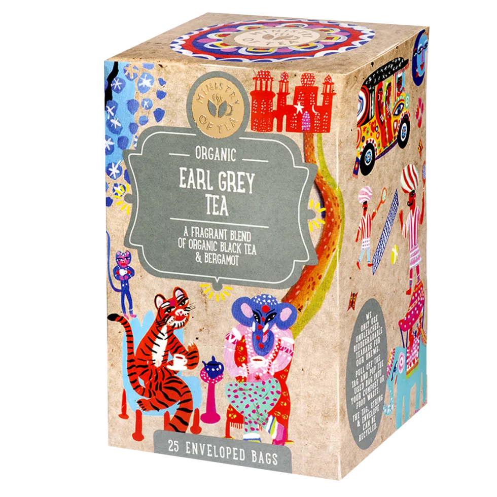 Ministry of Tea Earl Grey - Tè nero biologico al bergamotto con azione antiossidante, 20 filtri