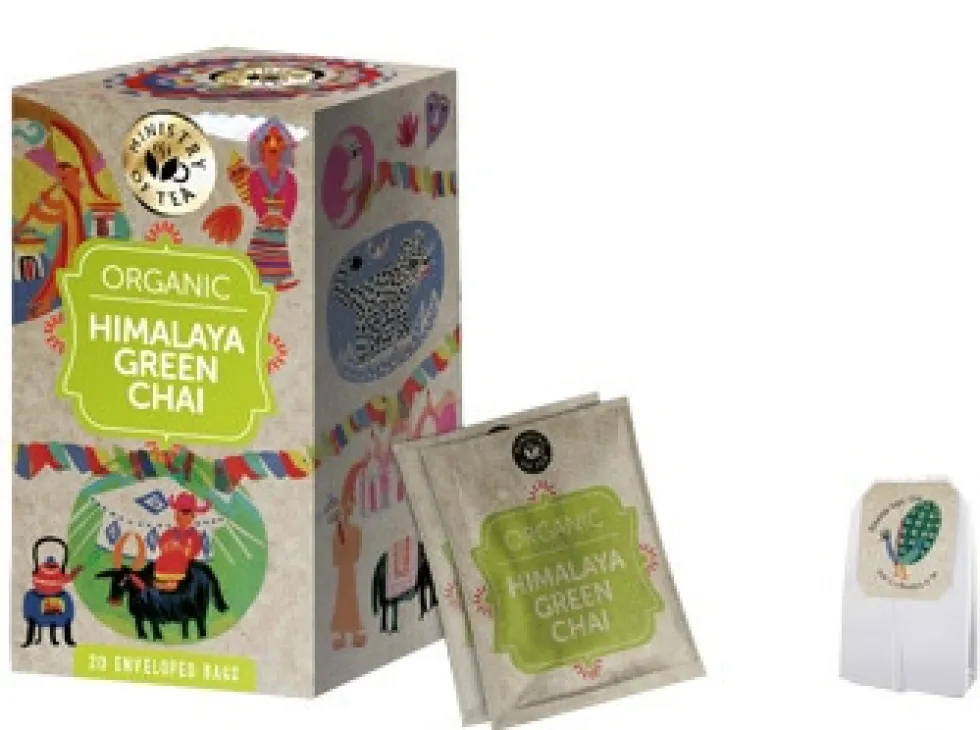 Ministry of Tea Himalaya Green Chai Infuso biologico di tè verde per la digestione, 20 filtri