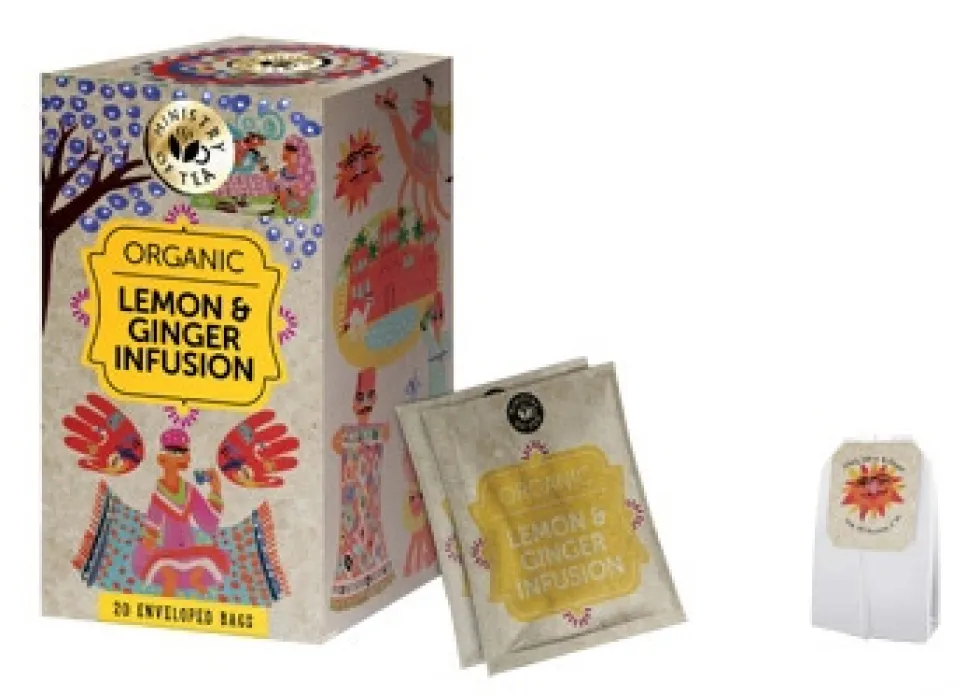 Ministry of Tea Limone e Zenzero Biologico Infuso ad azione digestiva e tonificante, 20 filtri