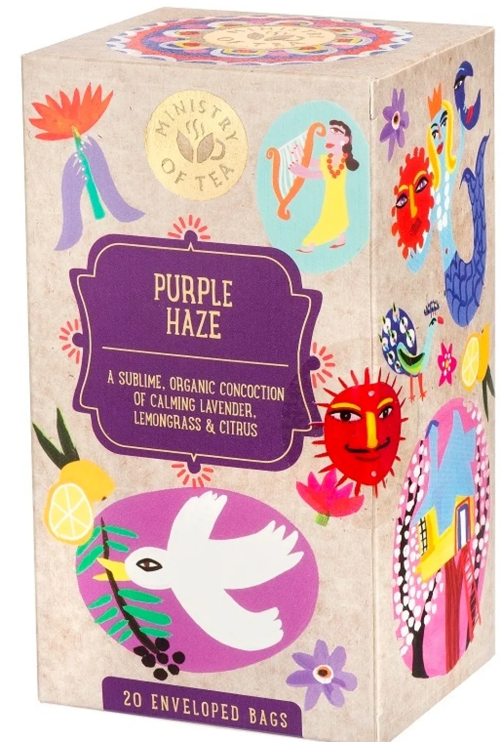 Ministry of Tea Purple Haze - Infuso biologico calmante per l'insonnia, 20 filtri
