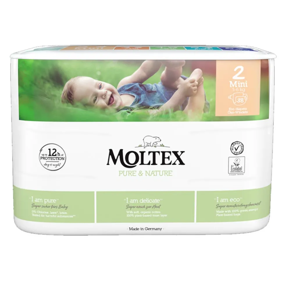 Moltex Pure & Nature - Pannolini Mini Taglia 2 3-6 Kg, 38 pannolini