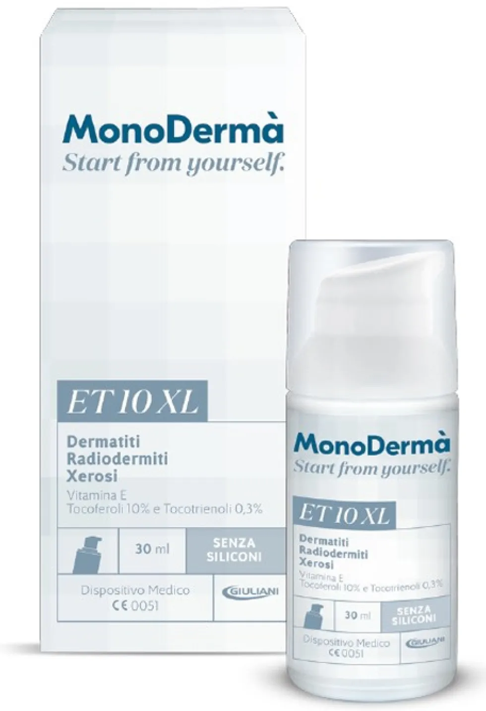 MonoDermà ET10 XL Lipogel Dispositivo Medico per Dermatiti Radiodermiti e Xerosi, 30ml