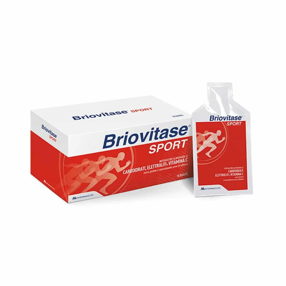 Montefarmaco Briovitase Sport - Integratore salino ed energetico per l'attività fisica, 10 bustine