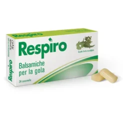 Montefarmaco Respiro - Balsamiche per la Gola gusto Eucalipto Forte, 24caramelle