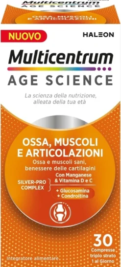 Multicentrum Age Science Ossa Muscoli e Articolazioni Integratore alimentare, 30 compresse