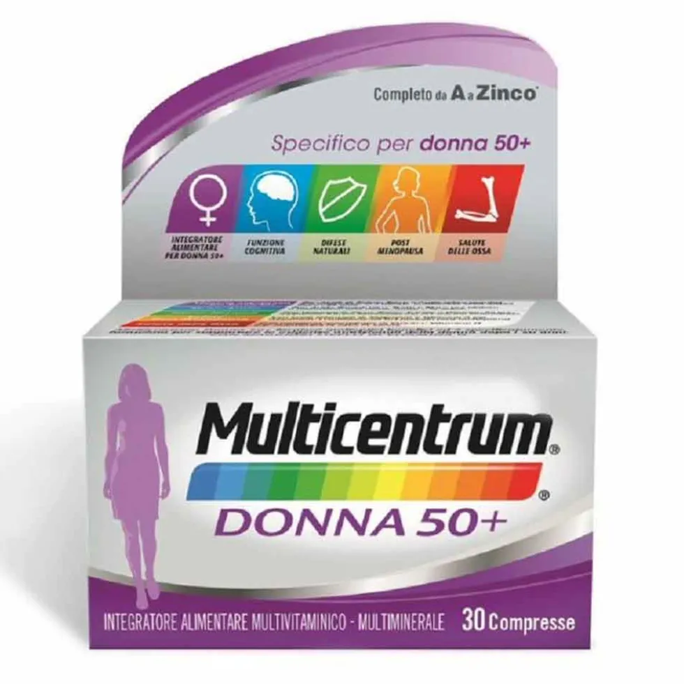 Multicentrum Donna 50+ - Integratore multivitaminico per le donne dopo i 50 anni, 30 compresse