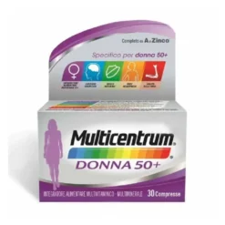Multicentrum Donna 50+ Integratore Multivitaminico Minerale Calcio Ferro, 30 Compresse