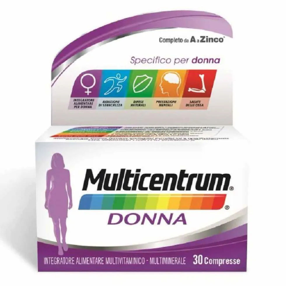 Multicentrum Donna - Integratore multivitaminico per il benessere della donna, 30 compresse