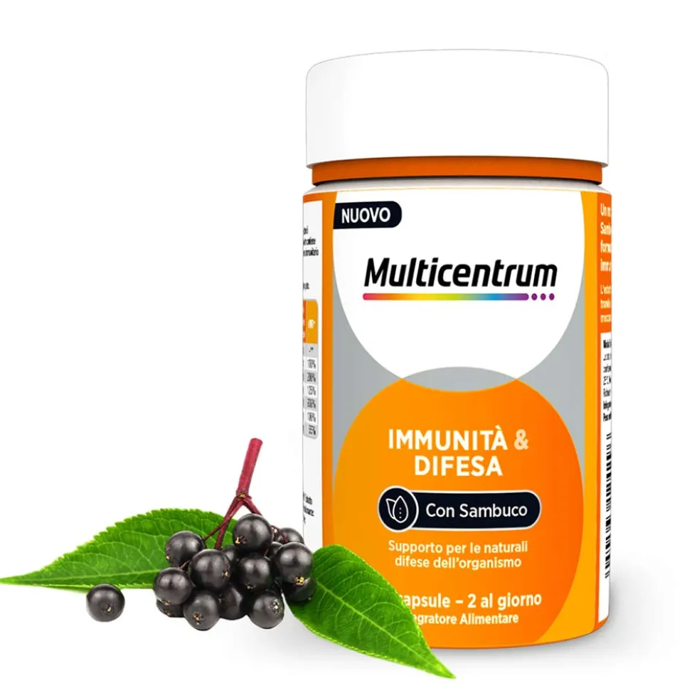 Multicentrum Immuno & Difesa con Sambuco Integratore Difese Immunitarie, 30 Cpr