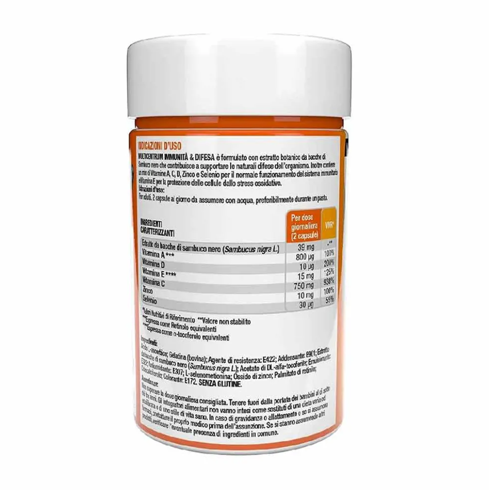 Multicentrum Immuno & Difesa con Sambuco Integratore Difese Immunitarie, 30 Cpr