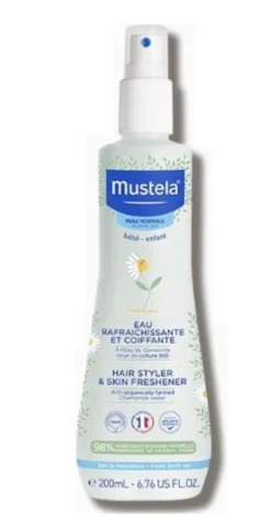 Mustela Acqua Rinfrescante - Spray per detergere il corpo e districare i capelli dei neonati, 200 ml
