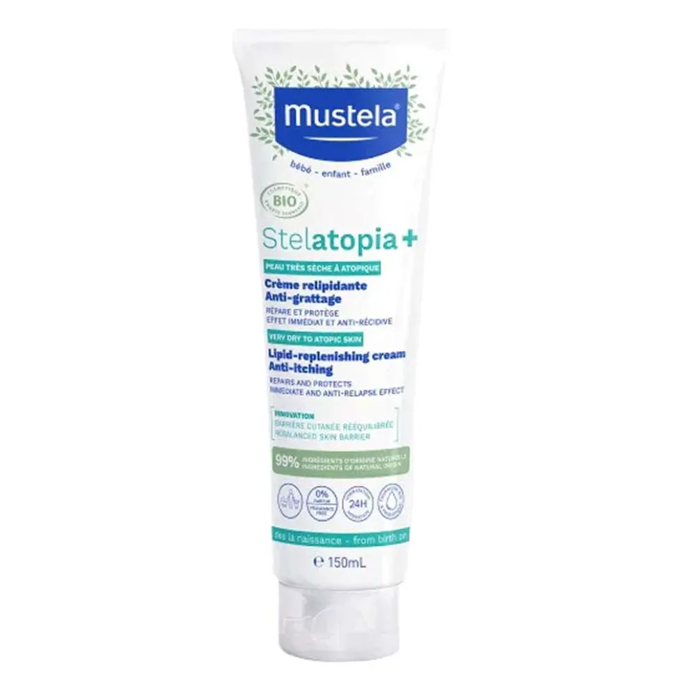 Mustela Stelatopia+ - Crema Relipidante e Anti-Prurito BIO Pelle Atopica, 150ml