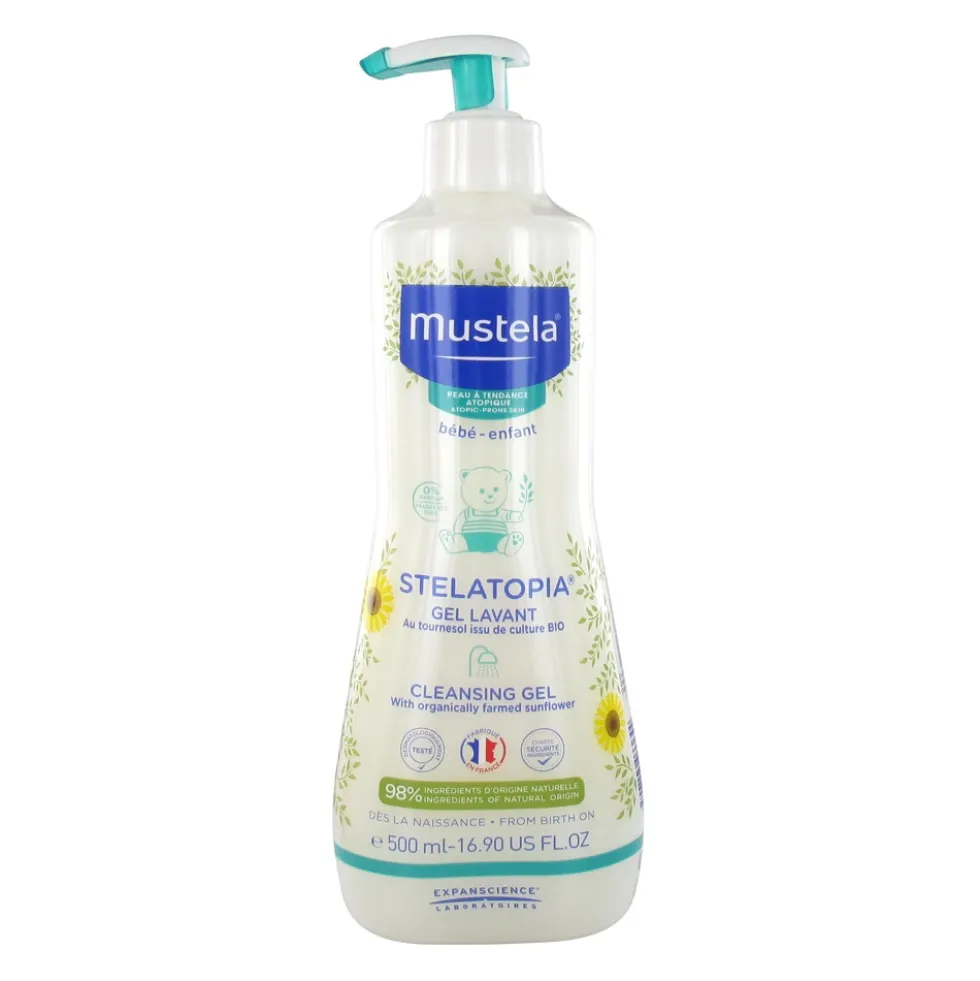 Mustela Stelatopia - Gel Detergente Pelle Atopica Bambini, 500ml