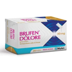 Mylan Brufen Dolore 40mg Ketoprofene Sale di Lisina Granulato Senza Acqua Dolore da Lieve a Moderato, 24 Bustine