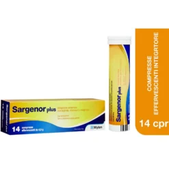 Mylan Sargenor Plus Integratore di Arginina Vitamina C Magnesio, 14 Compresse