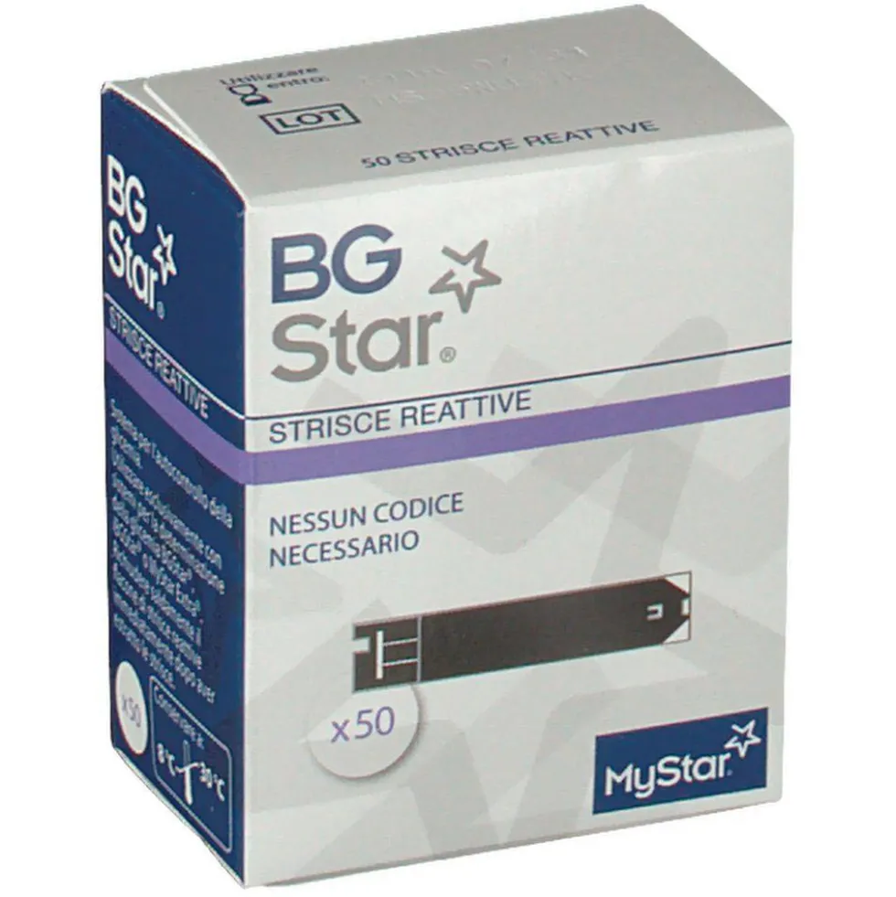 MyStar BG Star Strisce Reattive per il controllo della Glicemia, 50 Strisce